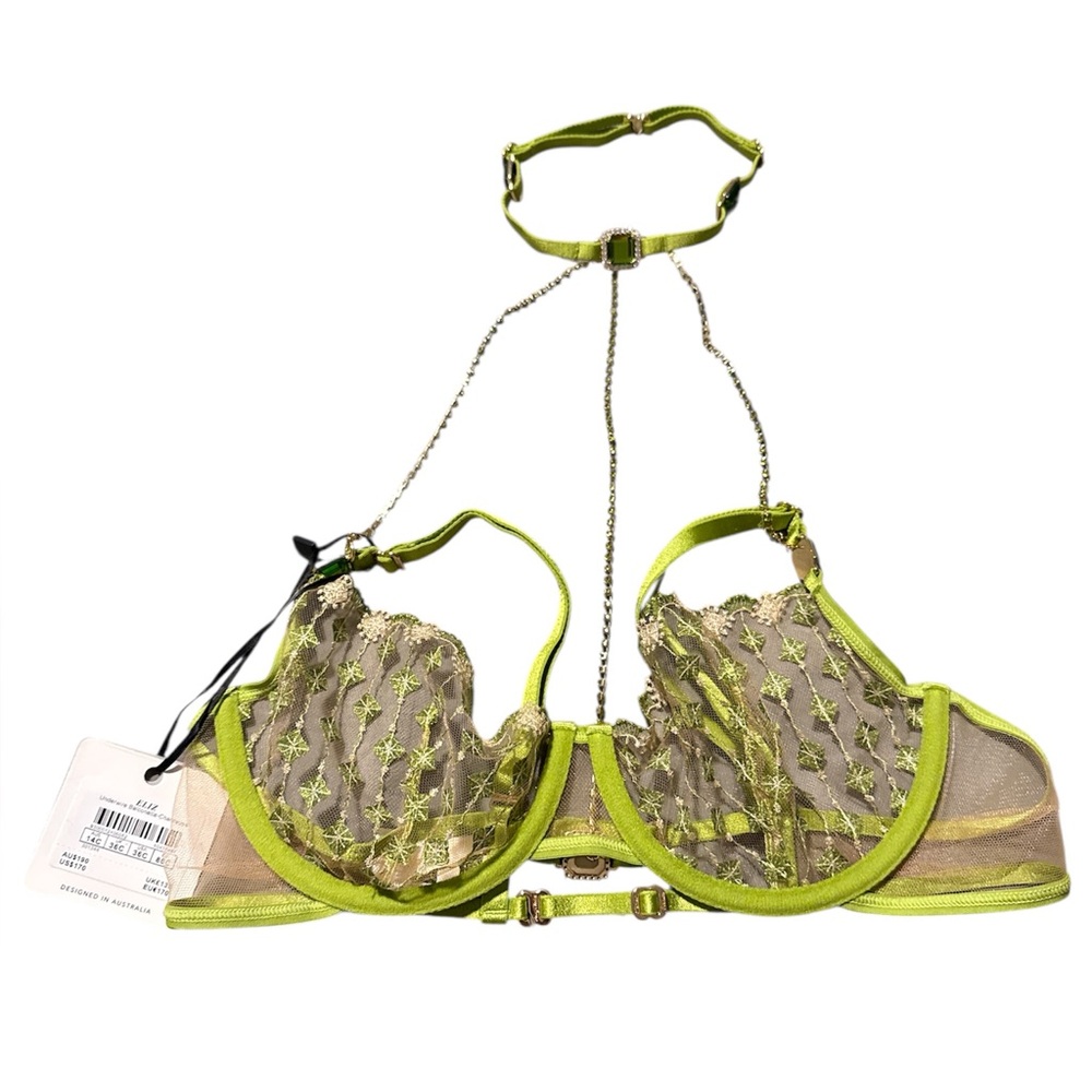 Honey Birdette Eliz Underwire Balconette- Chartreuse